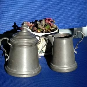 International pewter cream and sugar vintage